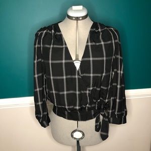 B15 Nwt madewell windowpane wrap top